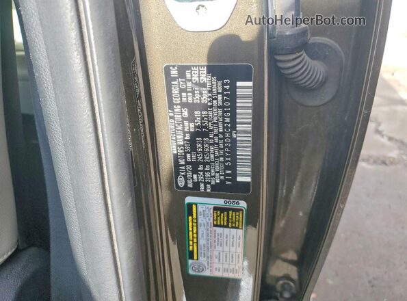 5XYP3DHC2MG107143 2021 KIA TELLURIDE Brown VIN կոդի պիտակի տեսք