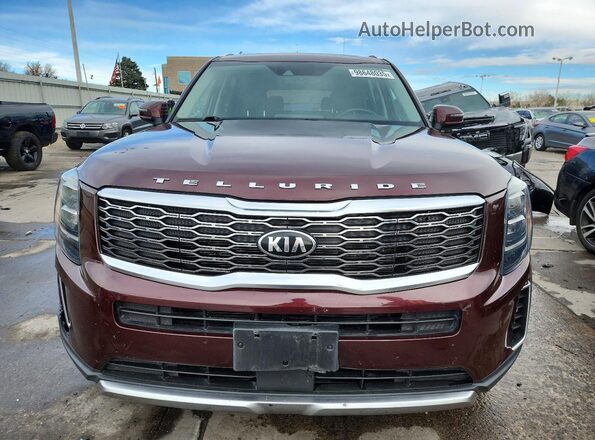5XYP3DHC7MG133916 2021 KIA TELLURIDE Burgundy Widok z przodu