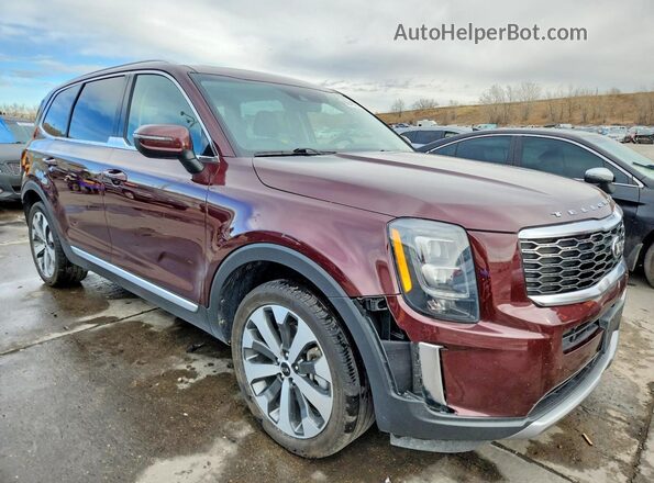 5XYP3DHC7MG133916 2021 KIA TELLURIDE Burgundy Przód prawy