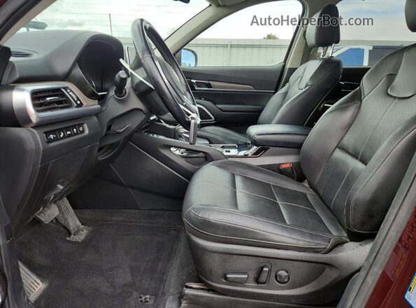 5XYP3DHC7MG133916 2021 KIA TELLURIDE Burgundy Widok wnętrza z przodu
