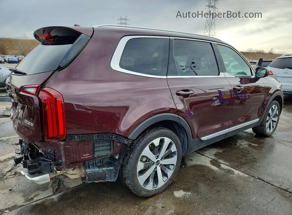 5XYP3DHC7MG133916 2021 KIA TELLURIDE Burgundy Tył prawy