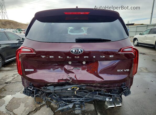 5XYP3DHC7MG133916 2021 KIA TELLURIDE Burgundy Widok z tyłu
