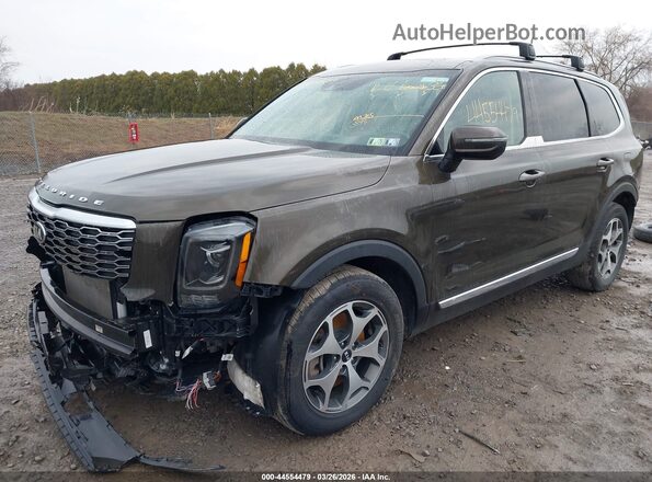 5XYP3DHC8LG063308 2020 KIA TELLURIDE Green წინა მარცხენა ხედი სამი მეოთხედიდან