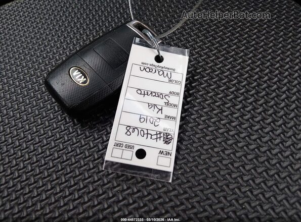 5XYPG4A31KG448156 2019 KIA SORENTO Maroon 