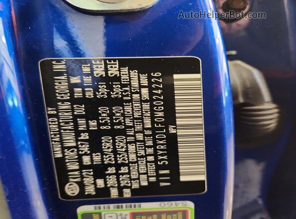 5XYRKDLF0MG024226 2021 KIA SORENTO Blue 
