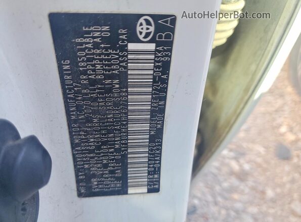 5YFBURHE4HP677684 2017 TOYOTA LL Белый Вид подкапотного пространства