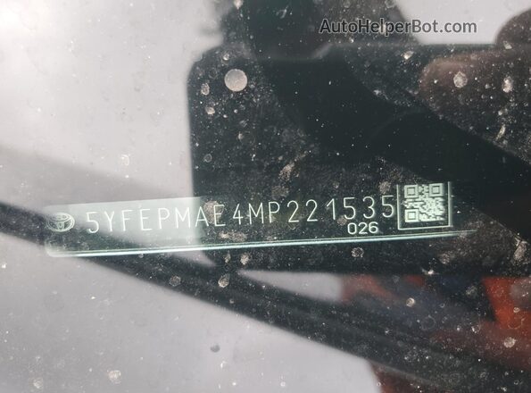 5YFEPMAE4MP221535 2021 TOYOTA LL Blue Vista del compartimento del motor
