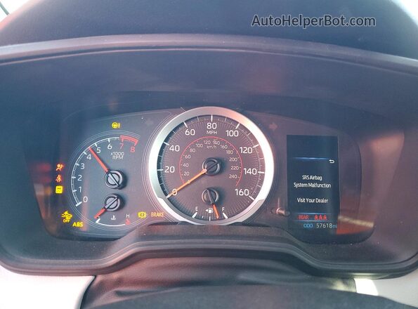 5YFM4MCE4MP076479 2021 TOYOTA LL White ხელსაწყოთა პანელის ხედი