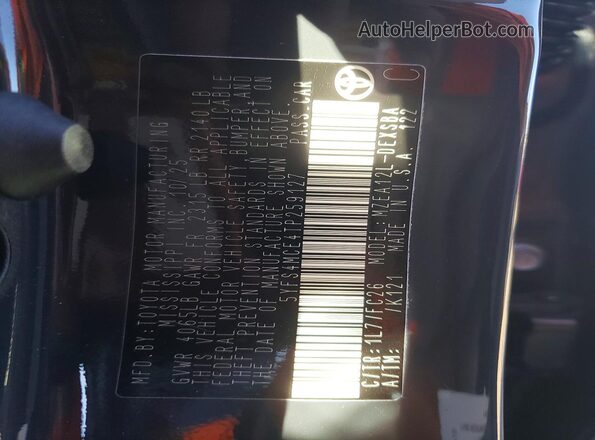 5YFS4MCE4TP259127 2026 TOYOTA LL Charcoal VIN կոդի պիտակի տեսք