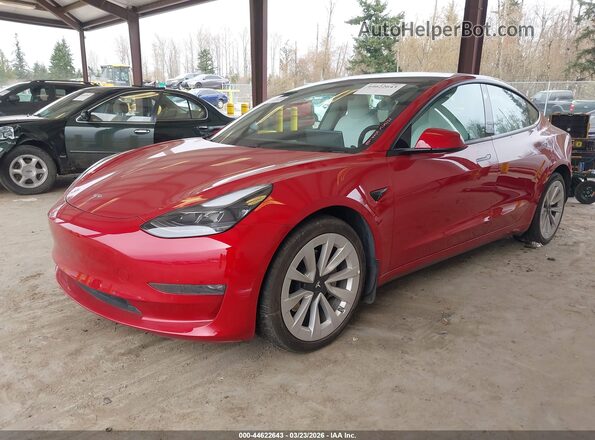 5YJ3E1EB0MF046904 2021 TESLA MODEL 3 Красный Передняя левая четверть