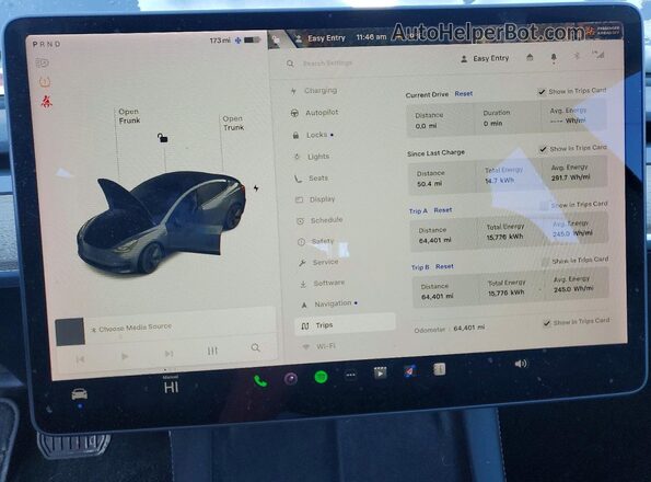 5YJ3E1EB0MF901911 2021 TESLA MODEL Серый Вид щитка приборов