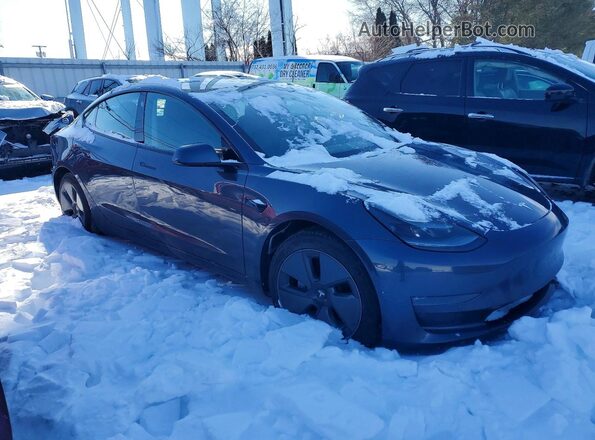 5YJ3E1EB0MF901911 2021 TESLA MODEL Серый Передняя правая четверть