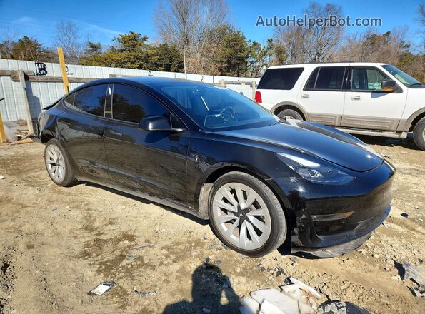 5YJ3E1EB1MF901884 2021 TESLA MODEL Black Передня права чверть