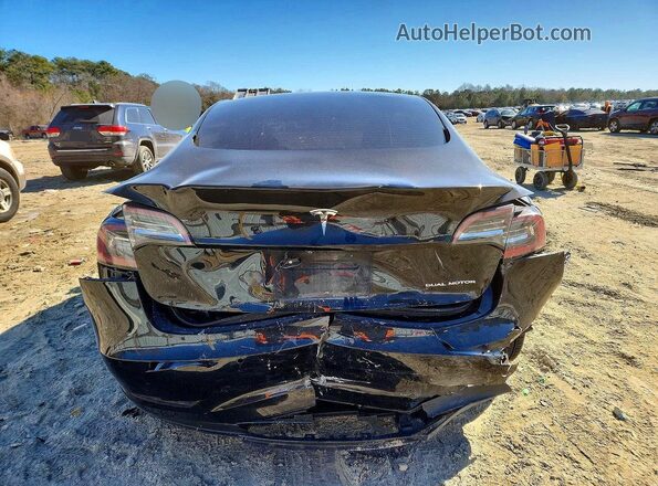 5YJ3E1EB1MF901884 2021 TESLA MODEL Black Вид ззаду