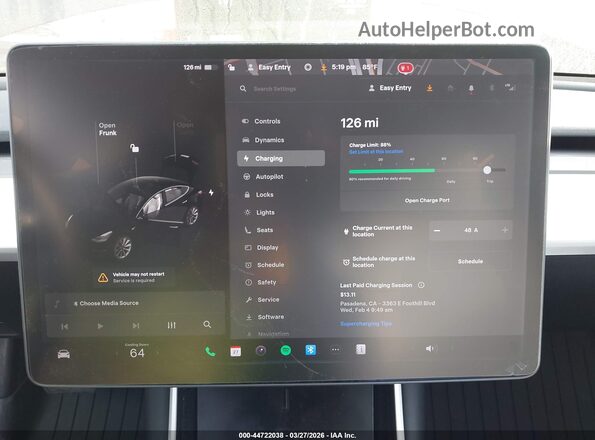 5YJ3E1EB2KF454561 2019 TESLA MODEL 3 Red 