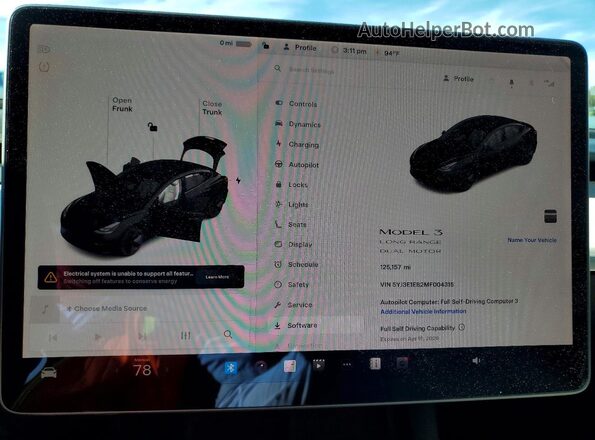 5YJ3E1EB2MF004315 2021 TESLA MODEL Black Widok zestawu wskaźników