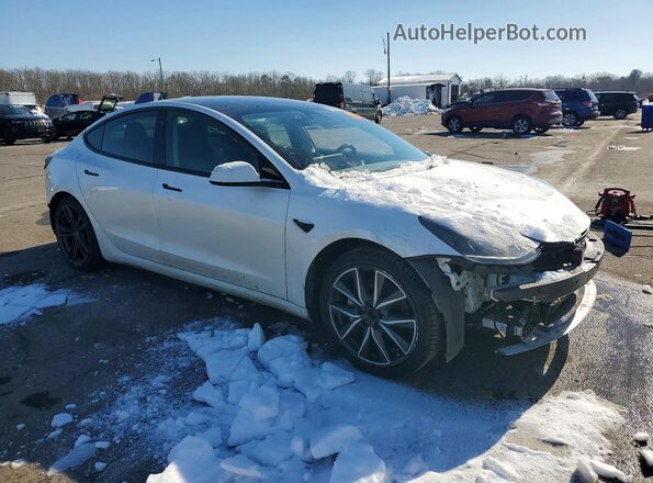 5YJ3E1EB2MF906768 2021 TESLA MODEL Белый Передняя правая четверть