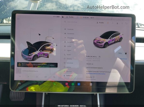 5YJ3E1EB5KF385672 2019 TESLA MODEL 3 Черный 