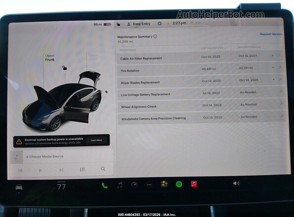 5YJ3E1EB5KF386546 2019 TESLA MODEL 3 Серый Вид задних сидений