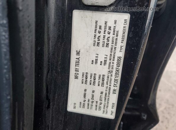 5YJ3E1EB5KF406956 2019 TESLA MODEL Black 