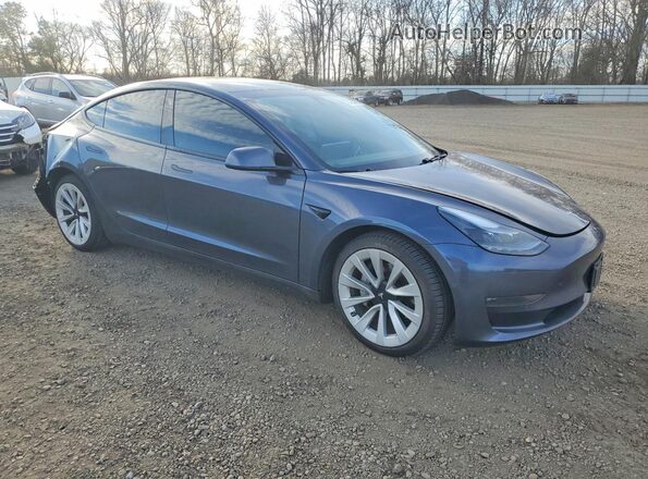 5YJ3E1EB5MF065383 2021 TESLA MODEL Серый Передняя правая четверть
