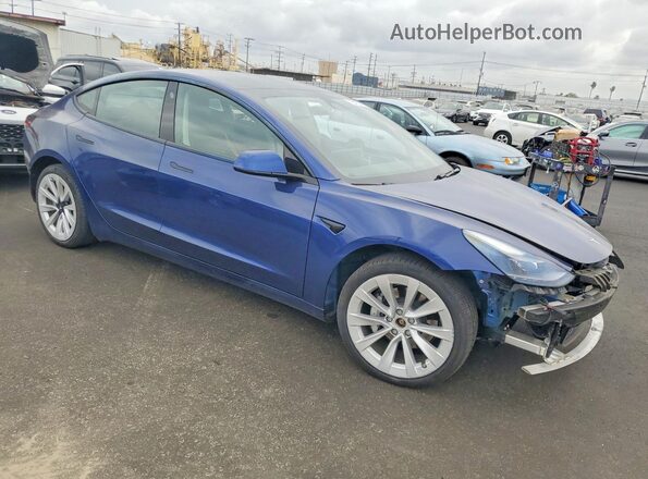 5YJ3E1EB7MF015326 2021 TESLA MODEL Blue Przód prawy