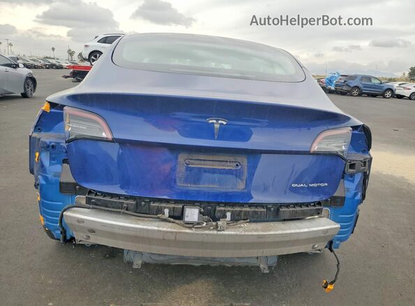 5YJ3E1EB7MF015326 2021 TESLA MODEL Blue Widok z tyłu