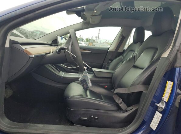 5YJ3E1EB7MF015326 2021 TESLA MODEL Blue Widok wnętrza z przodu
