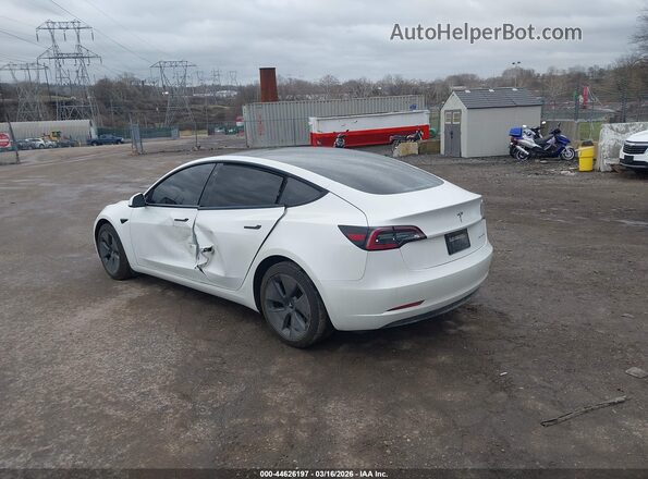 5YJ3E1EB7MF974726 2021 TESLA MODEL 3 White Trasero izquierdo