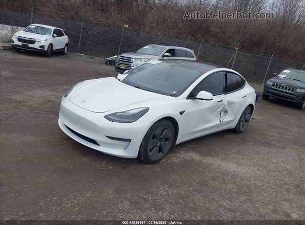 5YJ3E1EB7MF974726 2021 TESLA MODEL 3 White Vista tres cuartos delantera izquierda