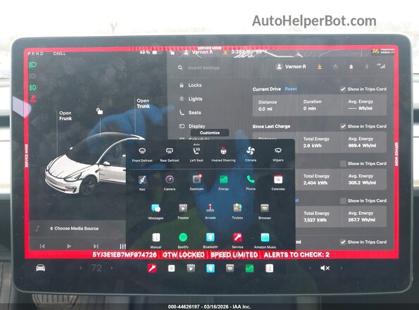 5YJ3E1EB7MF974726 2021 TESLA MODEL 3 White 