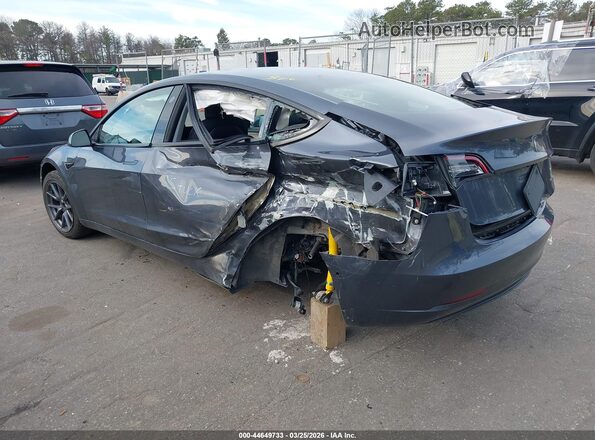 5YJ3E1EB7NF253629 2022 TESLA MODEL 3 Gray Rear left