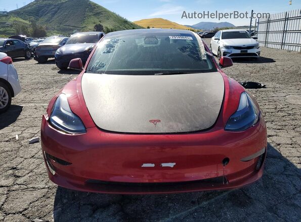5YJ3E1EB7NF286369 2022 TESLA MODEL Красный Вид спереди