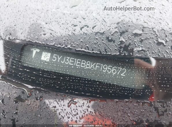 5YJ3E1EB8KF195672 2019 TESLA MODEL 3 Черный 