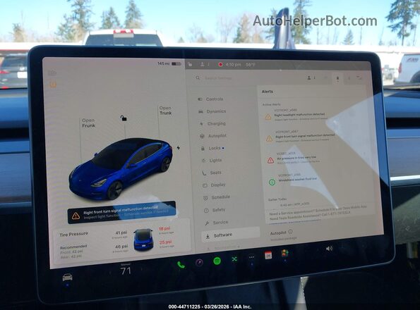 5YJ3E1EB8MF085482 2021 TESLA MODEL 3 Blue Vista de los asientos traseros