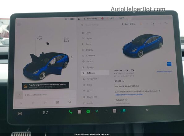 5YJ3E1EB8MF975433 2021 TESLA MODEL 3 Blue 