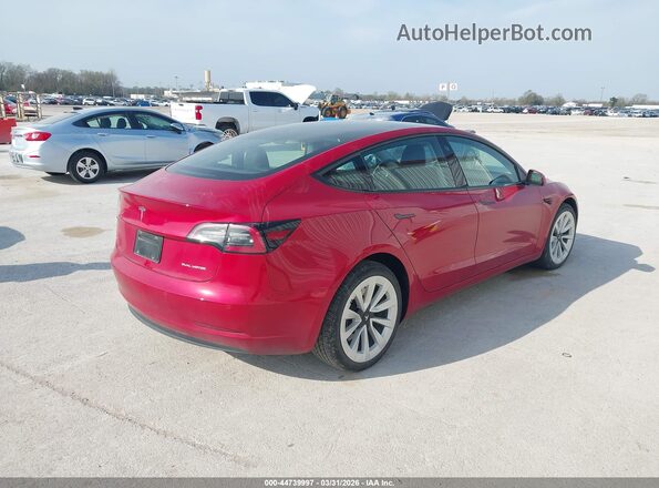 5YJ3E1EB9NF360813 2022 TESLA MODEL 3 Red Задня права чверть