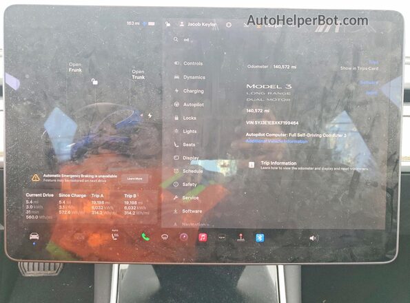 5YJ3E1EBXKF199464 2019 TESLA MODEL Blue 