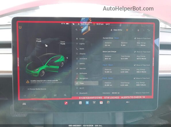 5YJ3E1EBXMF013165 2021 TESLA MODEL 3 Red Հետևի նստատեղերի տեսք