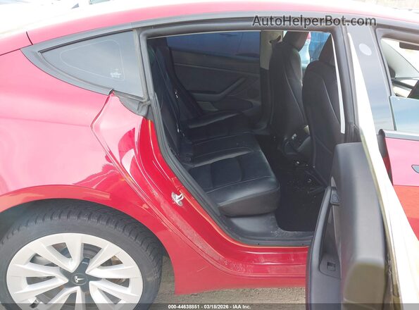 5YJ3E1EBXMF013165 2021 TESLA MODEL 3 Red VIN կոդի պիտակի տեսք
