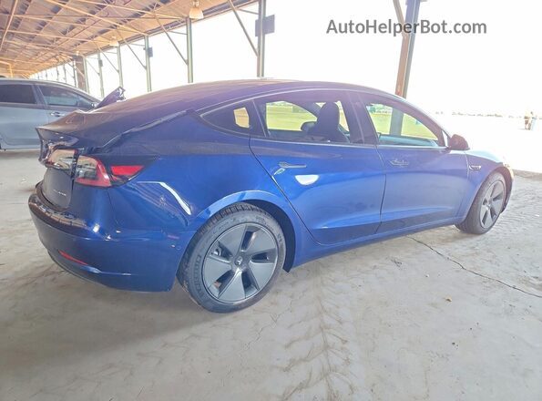 5YJ3E1EBXMF876841 2021 TESLA MODEL Синий Задняя правая четверть