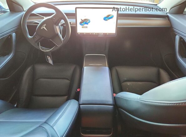5YJ3E1EBXMF876841 2021 TESLA MODEL Синий Вид панели приборов