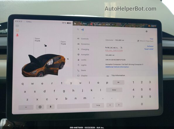 5YJ3E1EC5MF071239 2021 TESLA MODEL 3 White Вид задніх сидінь