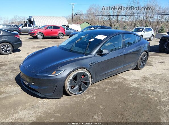 5YJ3E1ET2RF824605 2024 TESLA MODEL 3 Gray Առջևի ձախ երեք քառորդ տեսարան