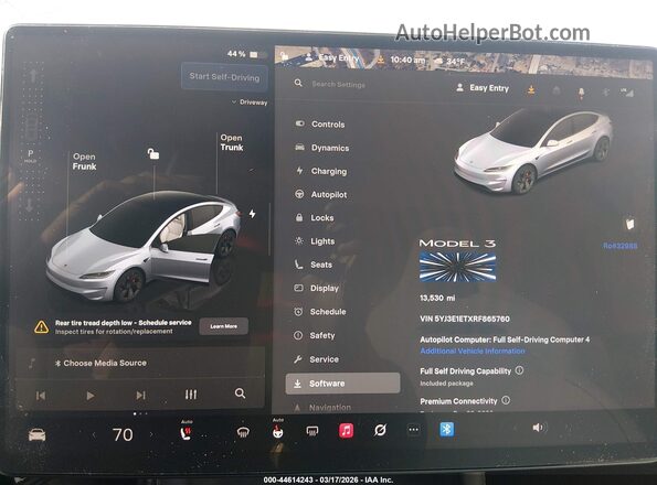 5YJ3E1ETXRF865760 2024 TESLA MODEL 3 Silver Вид задніх сидінь