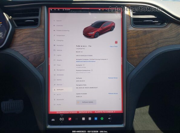 5YJSA1E22LF370555 2020 TESLA MODEL S Black 