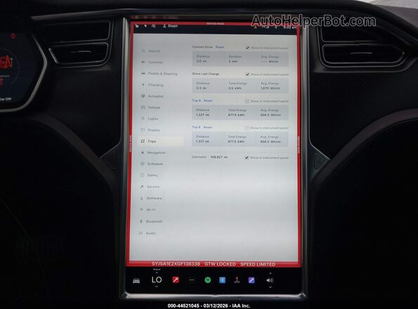 5YJSA1E2XGF138338 2016 TESLA MODEL S Blue უკანა სავარძლების ხედი