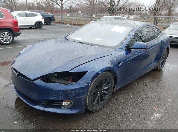 5YJSA1E2XGF138338 2016 TESLA MODEL S Blue წინა მარცხენა ხედი სამი მეოთხედიდან