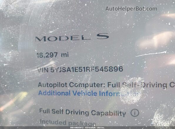 5YJSA1E51RF545896 2024 TESLA MODEL S Gray Engine compartment view