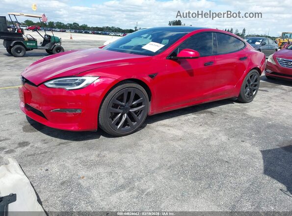 5YJSA1E53MF428801 2021 TESLA MODEL S Red Передня ліва чверть